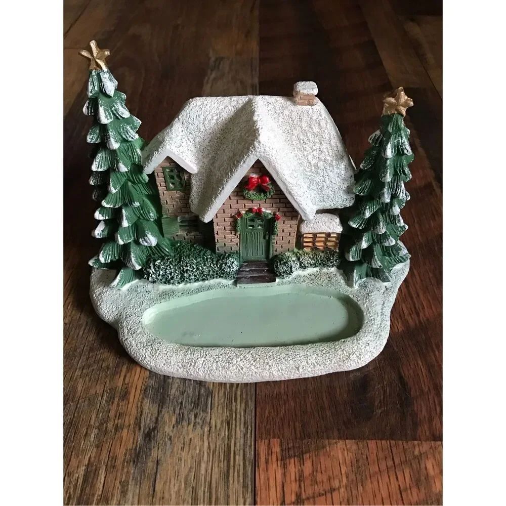 Ashland Christmas Noel tiny treasures LED light up brick cottage pond trees